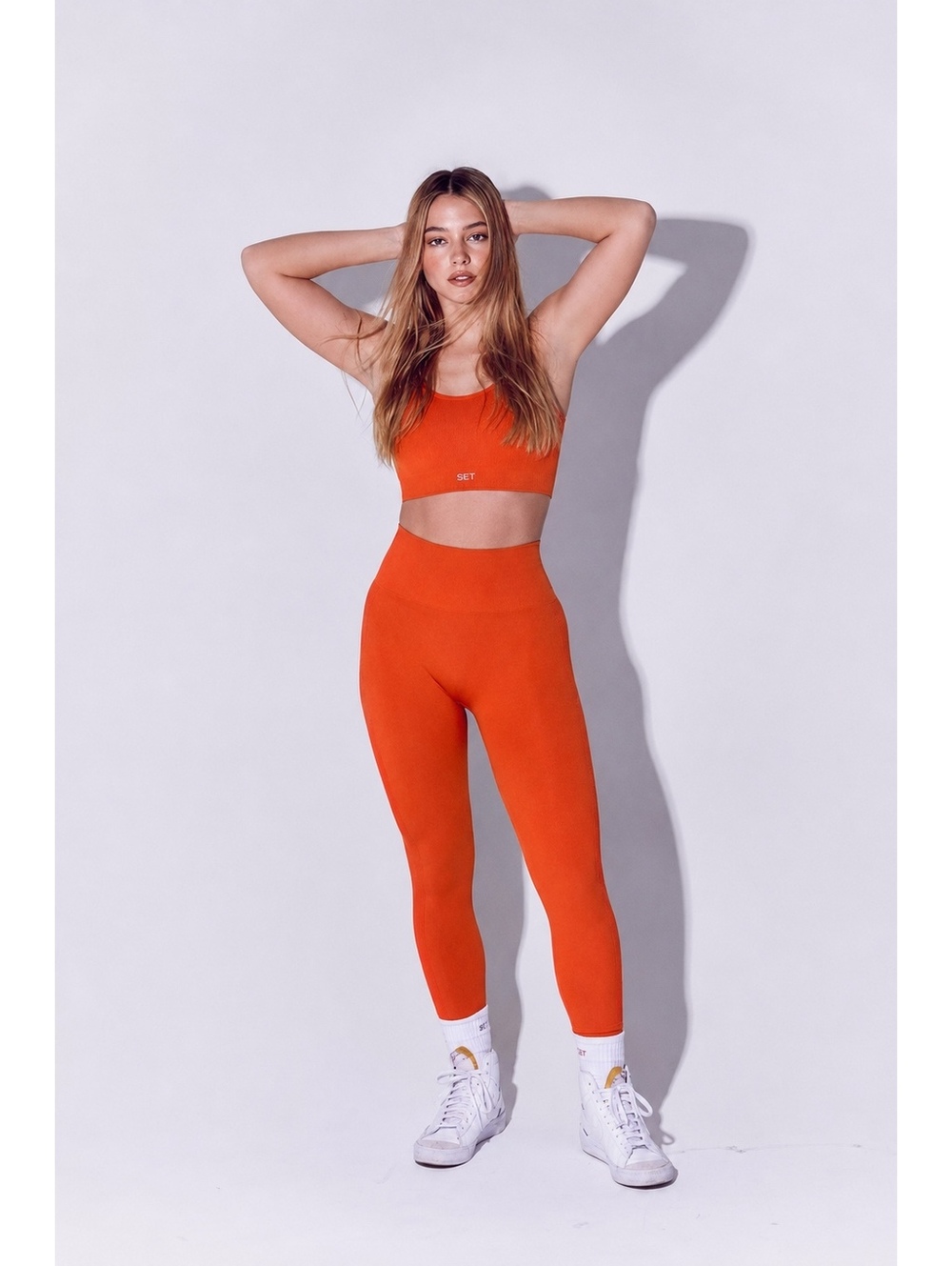 SET Active x Madelyn Cline Sculptflex Seamless Leggings Orange XS High Rise
